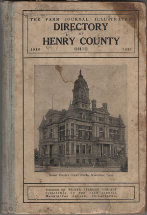 Henry County, Ohio, Directory, 1916-21, Napoleon, OH, book