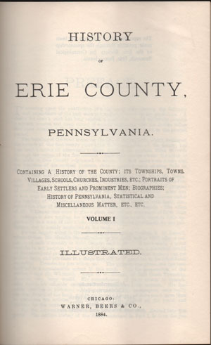 History of Erie County, Pennsylvania, 1884, genealogy, book