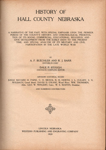 History of Hall County, Nebraska, 1920, book, genealogy